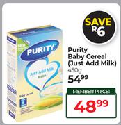 Purity Baby Cereal (Just Add Milk)-450g