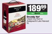 Drostdy Hof Claret Dry Red Or Adelpracht Late Harvest-5L Each