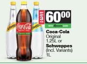 Coca Cola Original 1.25L Or Schweppes 1L-For 3