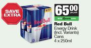 Red Bull Energy Drink Cans-4 x 250ml