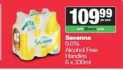 Savanna 0.0% Alcohol Free Handies-6 x 330ml Per Pack