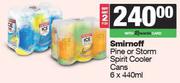 Smirnoff Pine Or Storm Spirit Cooler Cans-For 2 x 6 x 440ml
