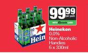 Heineken 0.0% Non Alcoholic Handies-6 x 330ml Per Pack