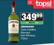 Jameson Triple Distilled Blended Irish Whisky-750ml
