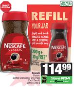 Nescafe Classic Coffee Granulesor Doy Pack-200g/230g Each