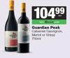Guardian Peak Cabernet Sauvignon, Merlot Or Shiraz-750ml Each