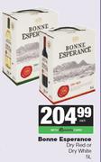 Bonne Esperance Dry Red Or Dry White-5Ltr Each