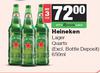 Heineken Lager Quarts (Excl Bottle Deposit)-For 3 x 650ml