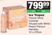 Ice Tropez French Wine Cocktail Infused With White Peach Flavour Handies-12 x 275ml Per Pack