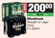 Windhoek Draught Or lager Cans-For Any 2 x 6 x 500ml