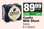 Castle Milk Stout Cans-6 x 500ml Per Pack