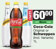 Coca-Cola Original Or Schweppes (Incl Variants) 1Ltr-Any 3