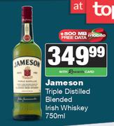 Jameson Triple Distilled Blended Irish Whisky-750ml