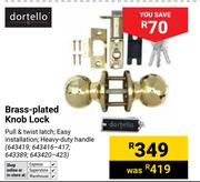 Dortello Brass Plated Knob Lock 643419,643416-417,643389,643420-423