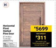 Horizontal Pivot Slatted Pine Door 850037771