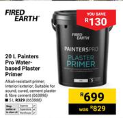 Fired Earth Painters Pro Water-Based Plaster Primer 663896-20Ltr
