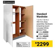 Home & Kitchen Standard Wardrobe With Hardware & Backing Board 1.2m X 1.8m X 450mm 850027754