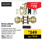 Dortello Brass Plated Knob Lock 643419,643416-417,643389,643420-423