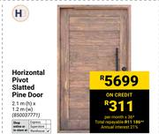 Horizontal Pivot Slatted Pine Door 2.1m(h) X 1.2m(w) 850037771