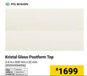 PG Bison Kristal Gloss Postform Top 3.6m X 600mm X 22mm 850045064006