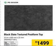 PG Bison Black Slate Textured Postform Top 3.6m X 600mm X 22mm 850045271001