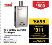 Totai 20Ltr Battery Operated Gas Geyser 708106