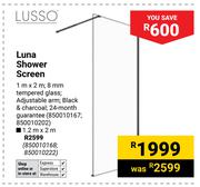 Lusso Luna Shower Screen 1m x 2m 850010167,850010202
