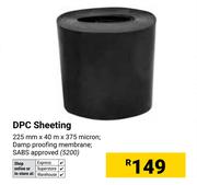 DPC Sheeting 225mm x 40m x 375 Micron (Damp Proofing Membrane) 5200