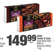 Spar Tender & Tasty Pork Belly Ribs BBQ Or Sweet & Sticky-1Kg