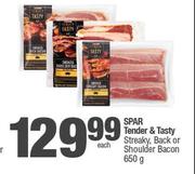 Spar Tender & Tasty Streaky, Back Or Shoulder Bacon-650g