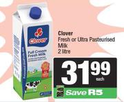 Clover Fresh Or Ultra Pasteurised Milk-2L