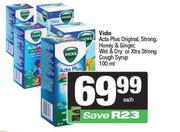 Vicks Acta Plus Original,Strong,Honey & Ginger,Wet & Dry Or Xtra strong Cough Syrup-100ml Each