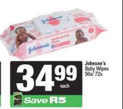 Johnson's Baby Wipes-56s/72s