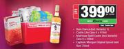 Rain Dance 1L+Castle Lite Cans 6x410ml+Mainstay Spirit Cooler Cans 6x440ml+Captain Morgan Rum 750ml