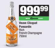 Veuve Clicquot Ponsardin Rich French Champagne-750ml