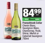 Franschhoek Cellar Chenin,Sauvignon,Chardonnay,Rose,Shiraz,Merlot Or Cabernet Sauvignon-750ml Each