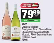KWV Classic Collection Sauvignon,Chenin,Chardonnay,Moscato White,Rose,Grenache Or Shiraz-750ml