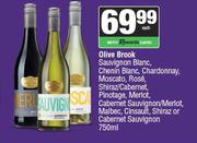 Olive Brook Sauvignon,Chenin,Chardonnay,Moscato,Rose,Malbec,Cinsault,Cabernet-750ml Each