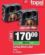 Carling Black Label Cans-For 2 x 6 x 500ml