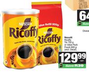 Nescafe Ricoffy Tin 750g Or Value Pack Pouch 800g-Each