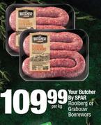 Your Butcher By Spar Rooiberg Or Grabouw Boerewors-Per Kg