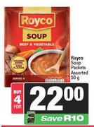 Royco Soup Packets Assorted-For 4 x 50g