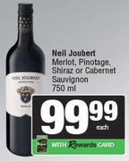 Neil Joubert Merlot,Pinotage,Shiraz Or Cabernet Sauvignon-750ml Each