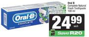 Oral-B Complete Natural Fresh Toothpaste-100ml