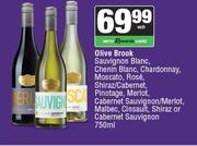 Olive Brook Sauvignon,Chenin,Chardonnay,Moscato,Rose,Malbec,Cinsault,Cabernet-750ml Each