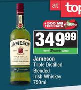 Jameson Triple Distilled Blended Irish Whisky-750ml