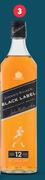 Johnnie Walker 12 Year Old Black Label Blended Scotch Whisky-750ml