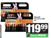 Duracell Plus AA Or AAA-8s Pack Each
