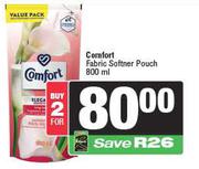 Comfort Fabric Softener Pouch-For 2 x 800ml