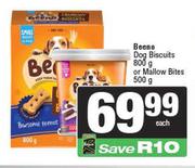 Beeno Dog Biscuits 800g Or Mallow Bites 500g-Each